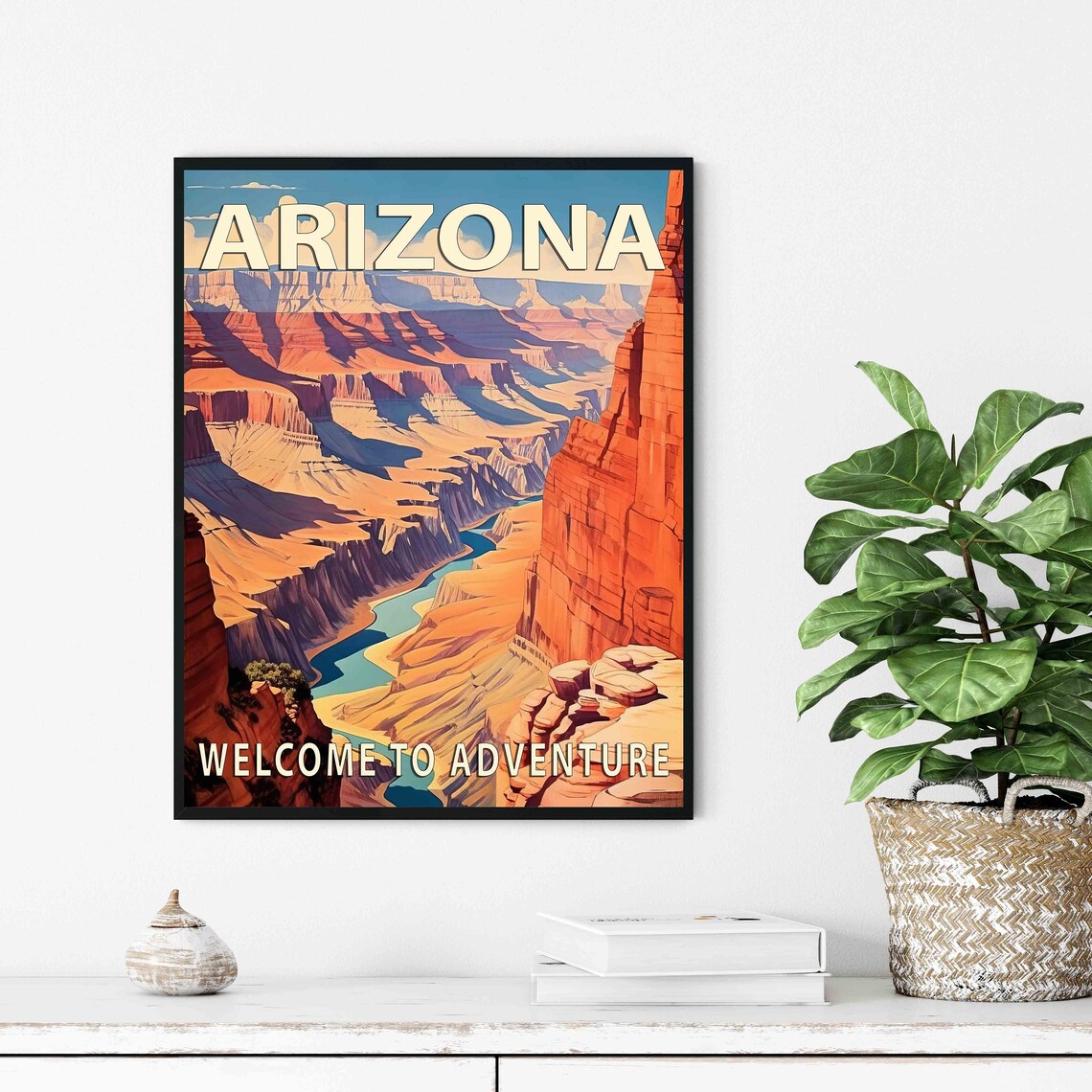 Arizona Grand Canyon Red Rock River Gorge Vintage Travel Poster - Image 2