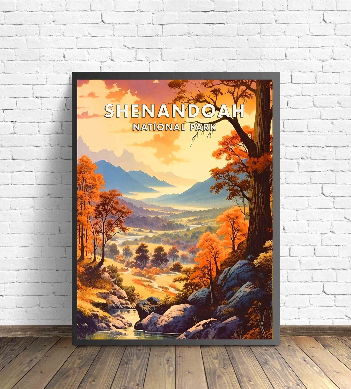 Shenandoah Autumn Valley Overlook Poster National Park Virginia Travel - Image 2