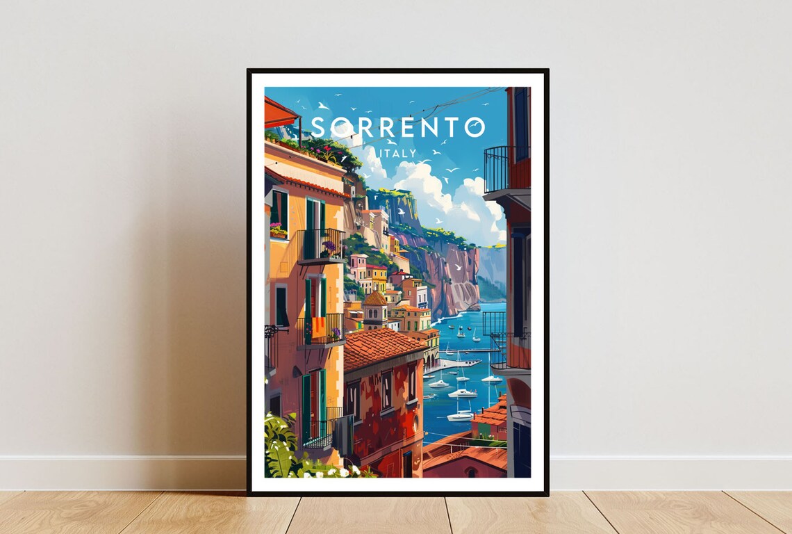Sorrento Travel Poster, Italy European Wall Art