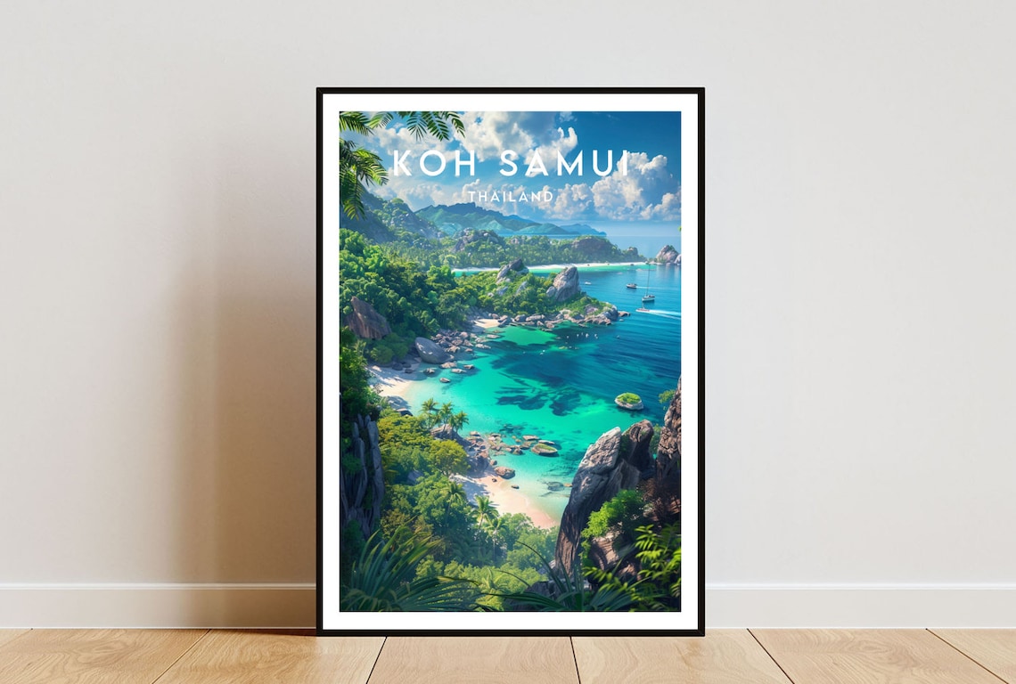 Koh Samui Travel Poster, Thailand Travel Wall Art