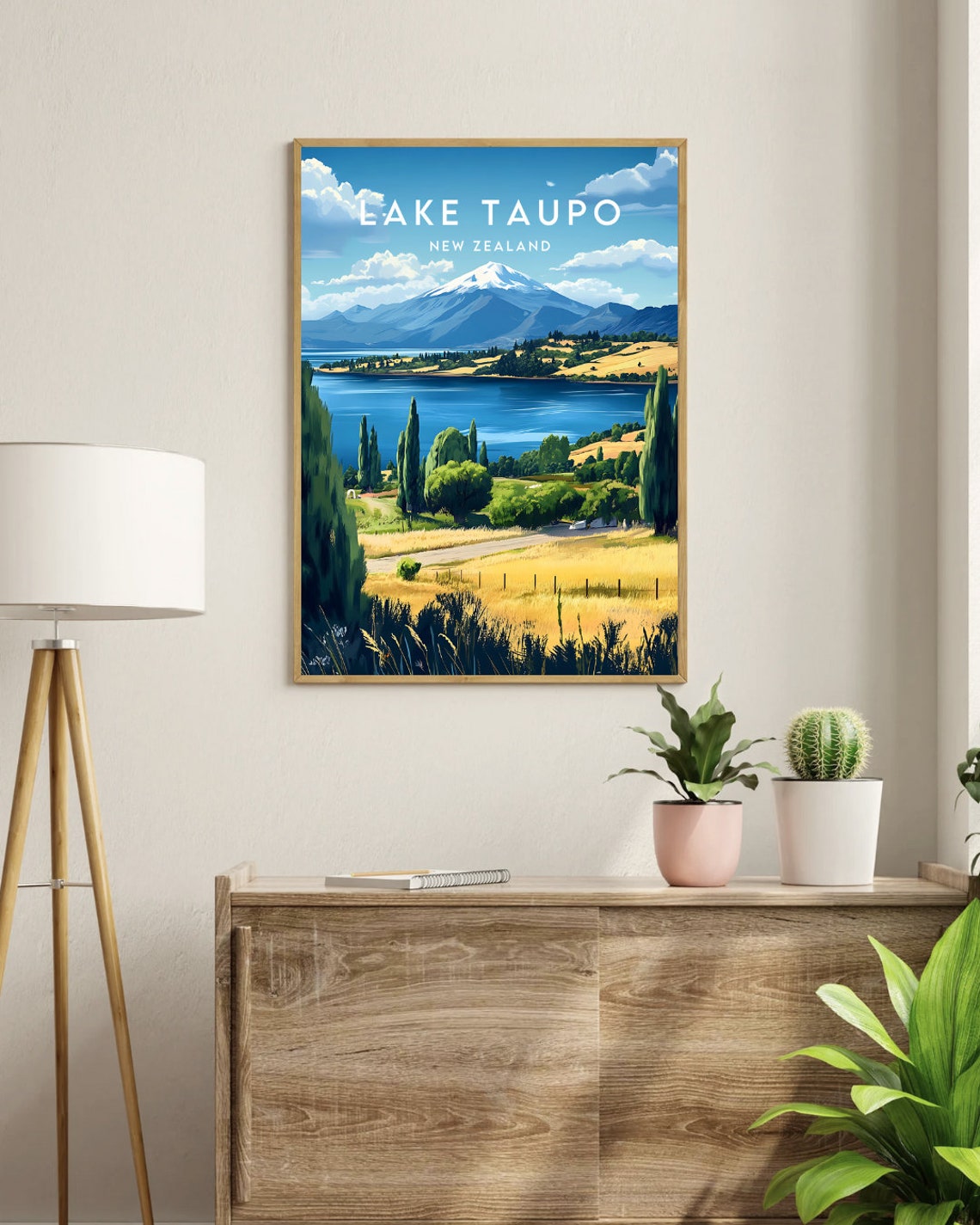 Lake Taupo Travel Print New Zealand Lake Taupo Poster New Zealand Poster Travel Wall Art New Zealand Print New Zealand Lake Taupo - Image 3