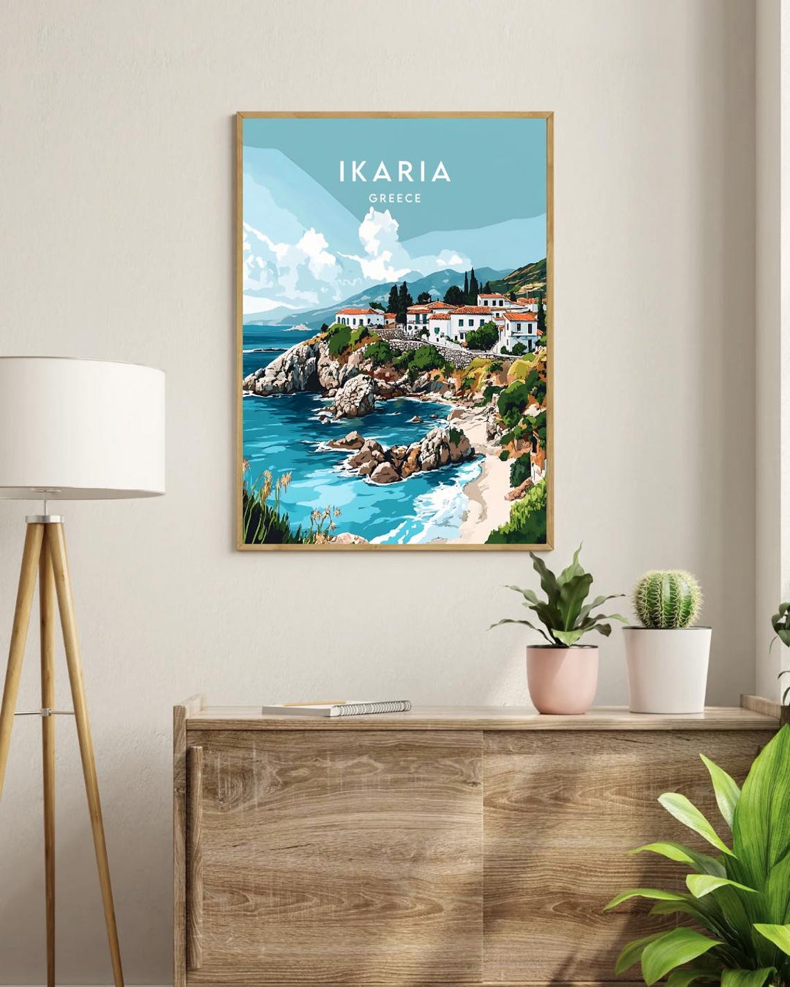 Ikaria Travel Print Greece Ikaria Poster Greece Poster Travel Wall Art Greece Print Greece Europe Poster Ikaria Print Greek Poster - Image 3