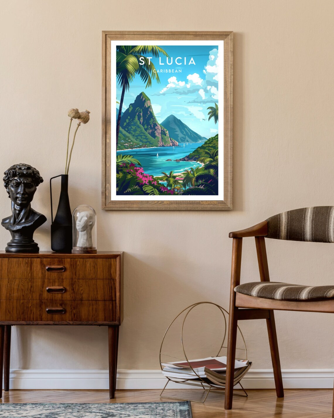 St Lucia Travel Poster, Caribbean Place Wall Art - Image 2