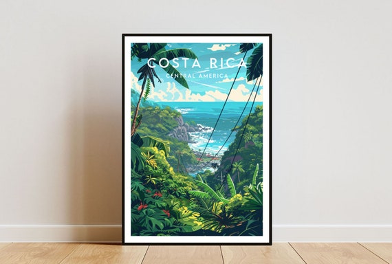 Costa Rica Travel Poster, Central America Print