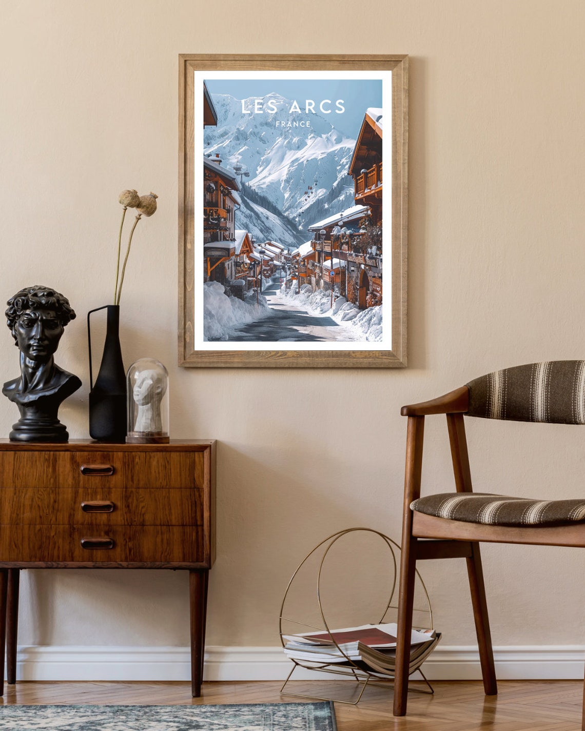Les Arcs Travel Print France Les Arcs Poster France Poster Travel Wall Art France Print Poster France Europe Les Arcs Skiing Art - Image 2