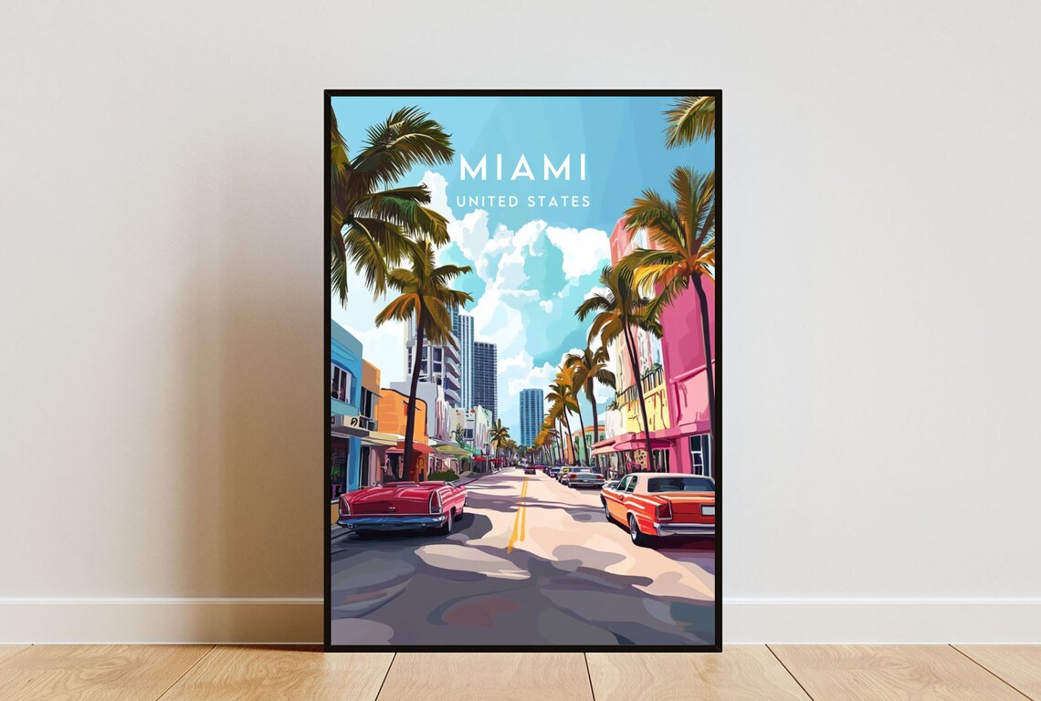 Miami Travel Poster, United States Florida