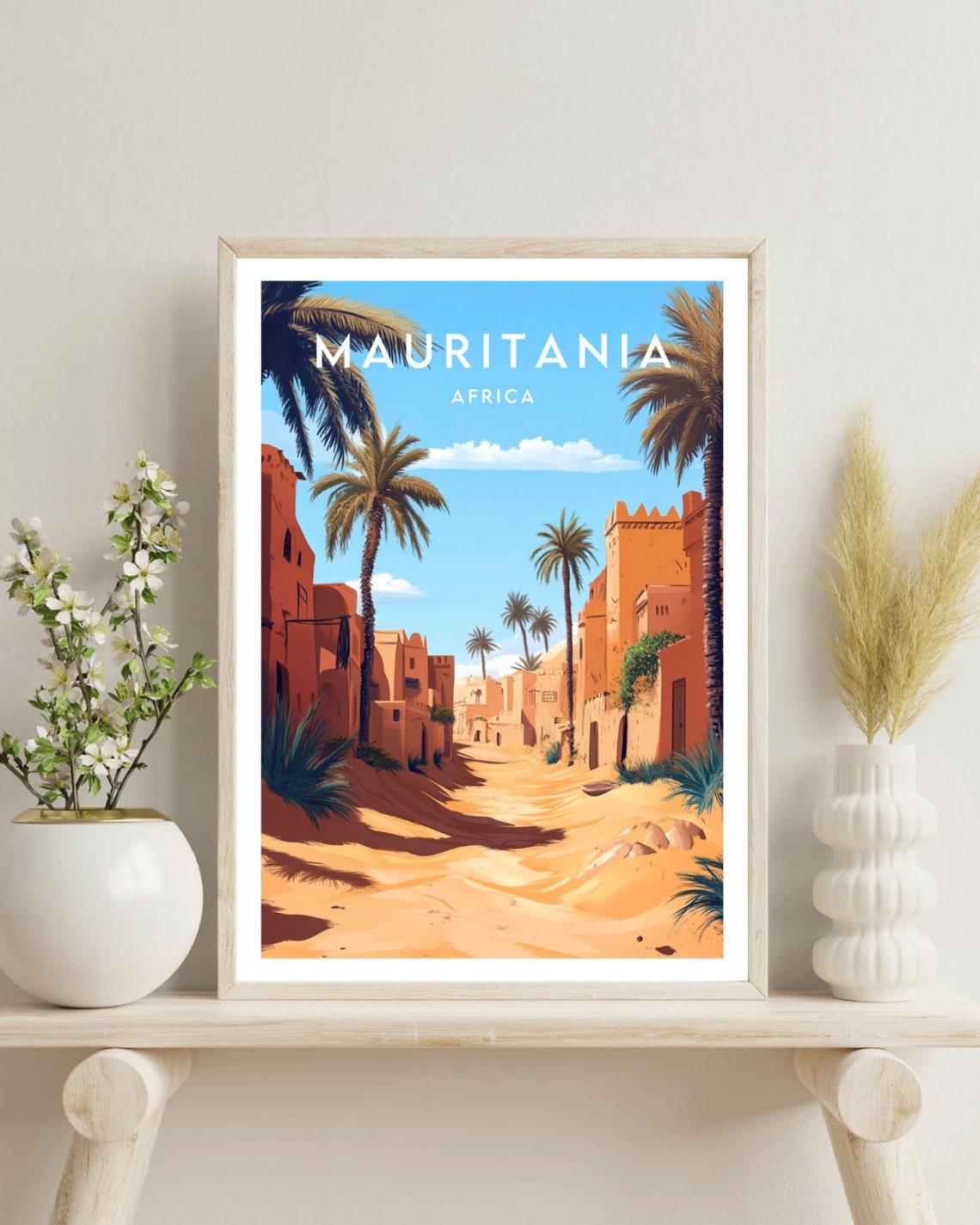 Mauritania Travel Print Africa Mauritania Poster Africa Poster Travel Wall Art Africa Print Mauritania Wall Art Mauritania Print - Image 4