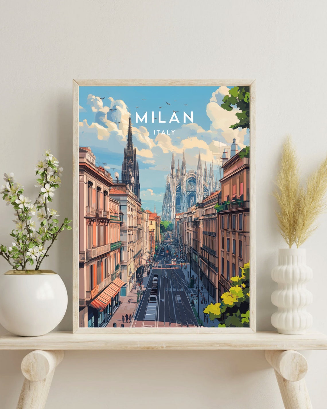 Milan Travel Print Italy Milan Poster Italy Poster Travel Wall Art Italy Print Poster Italy Europe Milan Italy Wall Art Italian - Image 4