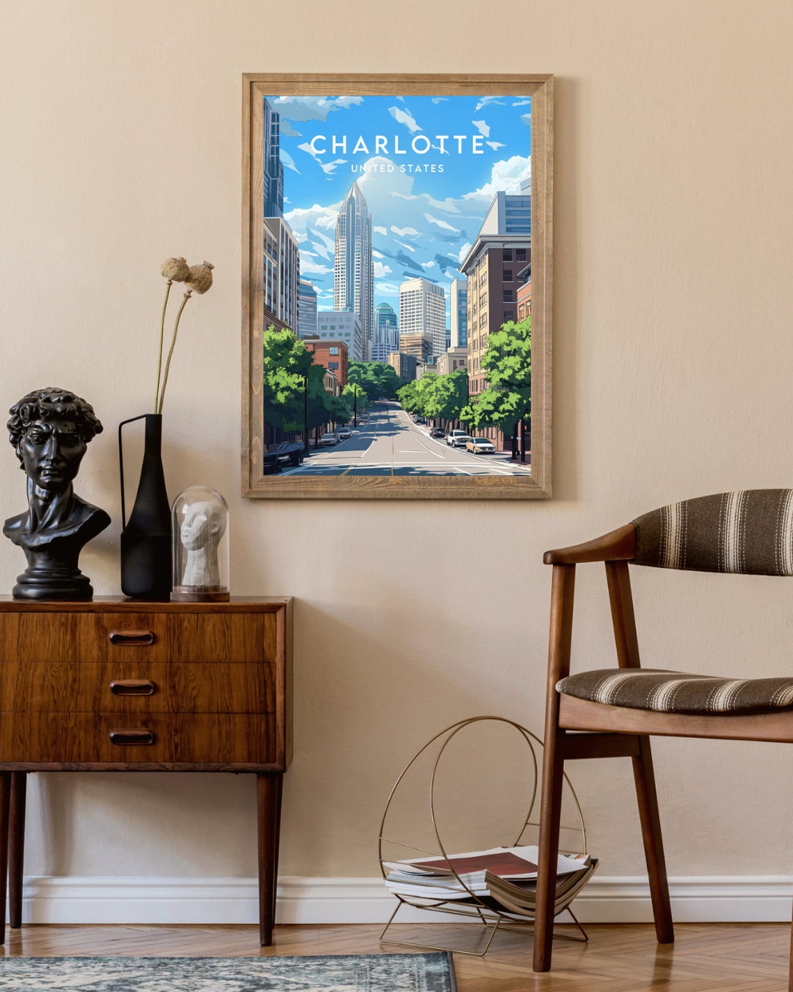 Charlotte Travel Print United States Charlotte Poster America Poster Usa Wall Art America Print America Charlotte North Carolina - Image 2