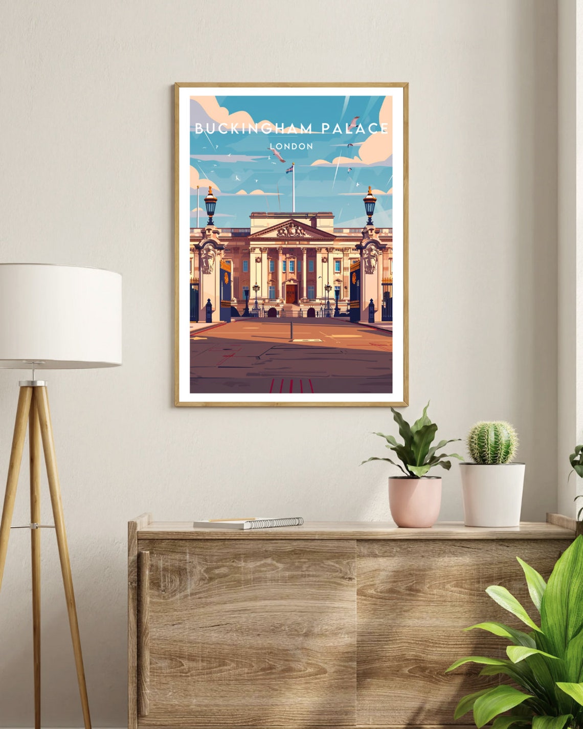 Buckingham Palace London Royal Facade Union Jack Travel Poster - Image 3