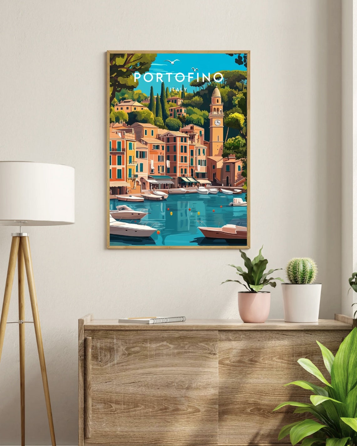 Portofino Travel Print Italy Portofino Poster Italy Poster Travel Wall Art Italy Print Poster Italy Europe Portofino Italy Mural - Image 3