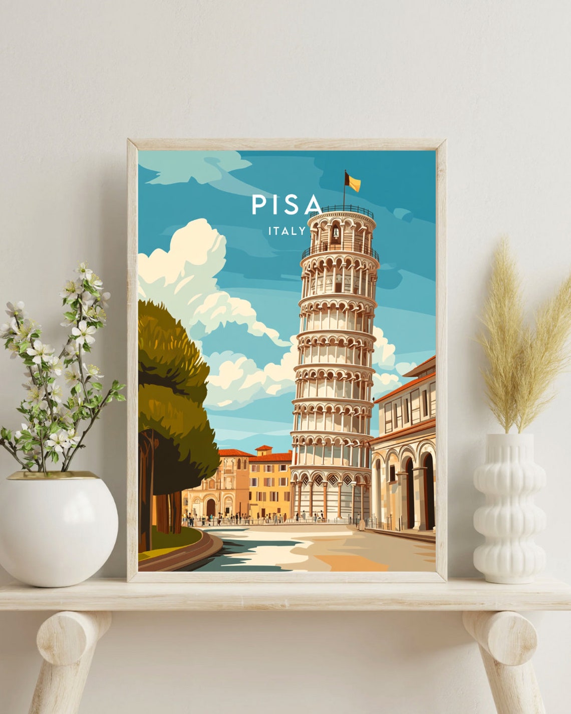 Pisa Travel Print Italy Pisa Poster Italy Poster Travel Wall Art Italy Print Poster Italy Europe Pisa Italy Wall Art Italian - Image 4