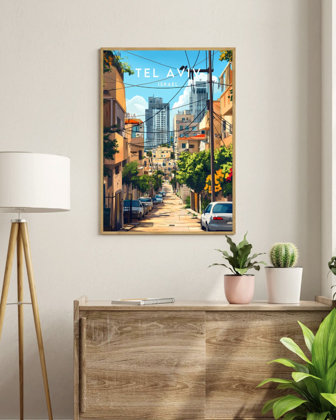 Tel Aviv Israel City Street Modern Skyline Scenic Travel Poster - Image 3