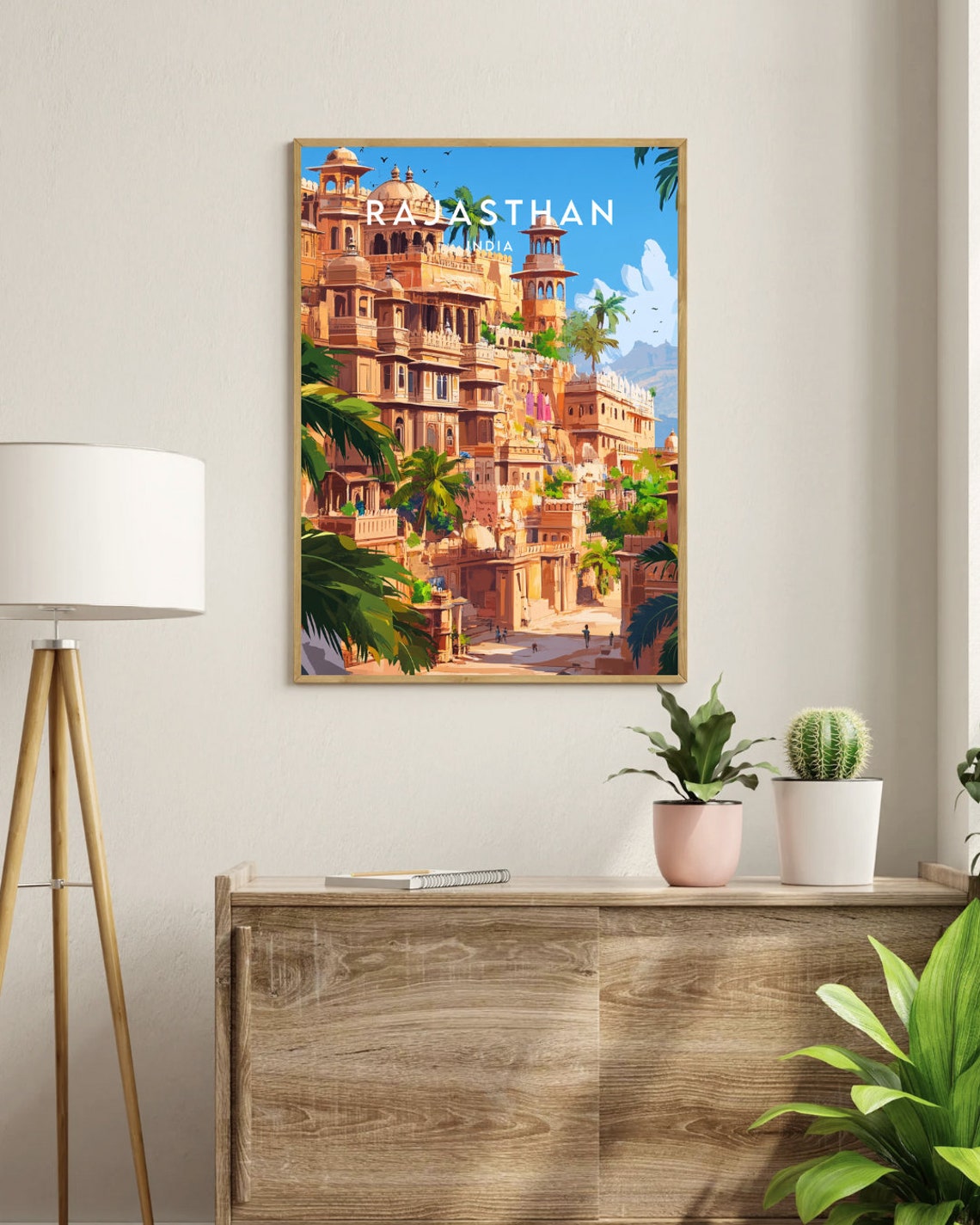 Rajasthan Palace Fort Architecture Royal India Travel Poster - Image 3