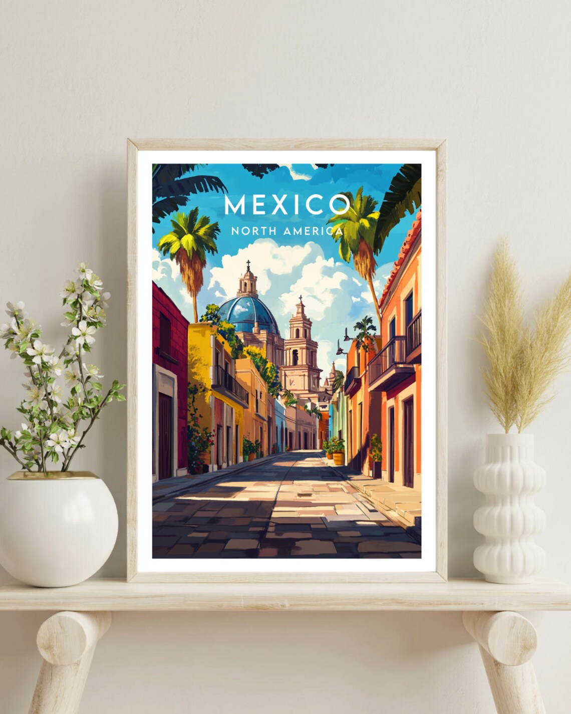 Mexico Travel Poster, Mexico City and Cancun - Image 4