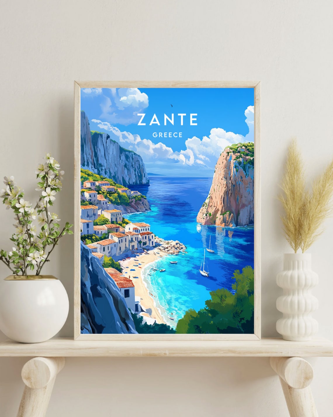 Zante Travel Poster, Greek Islands Wall Art - Image 4