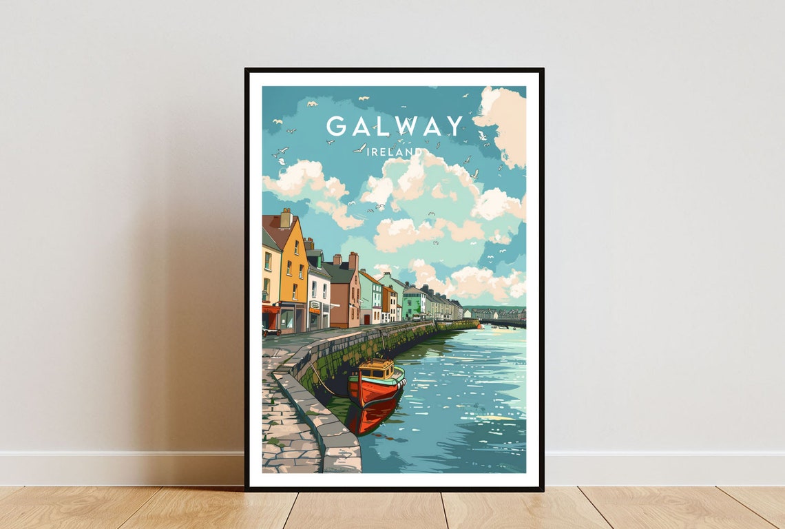 Galway Travel Print Ireland Galway Poster Ireland Poster Travel Wall Art Ireland Print Poster Ireland Europe Galway Travel