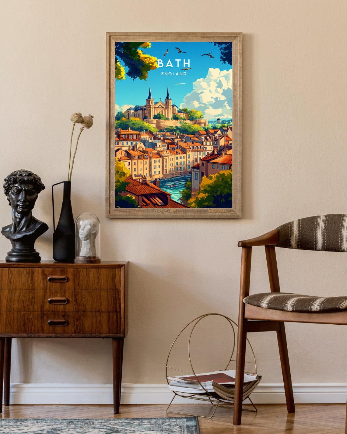 Bath Georgian City River Abbey Skyline England Travel Poster - Image 2