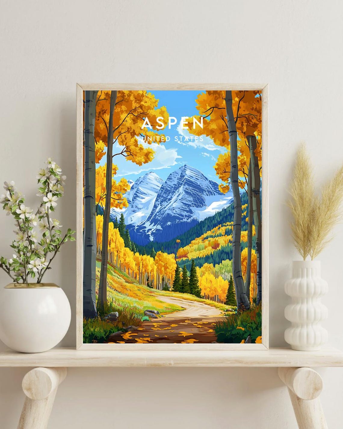 Aspen Travel Print United States Aspen Poster America Poster Travel Wall Art America Print America Aspen Wall Art Usa Art Colorado - Image 4