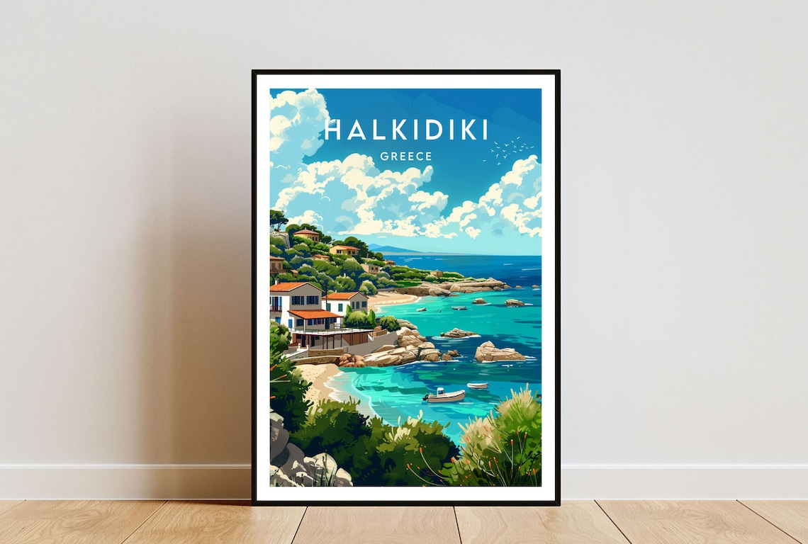 Halkidiki Travel Print Greece Halkidiki Poster Greece Poster Travel Wall Art Greece Print Poster Greece Europe Halkidiki Greek