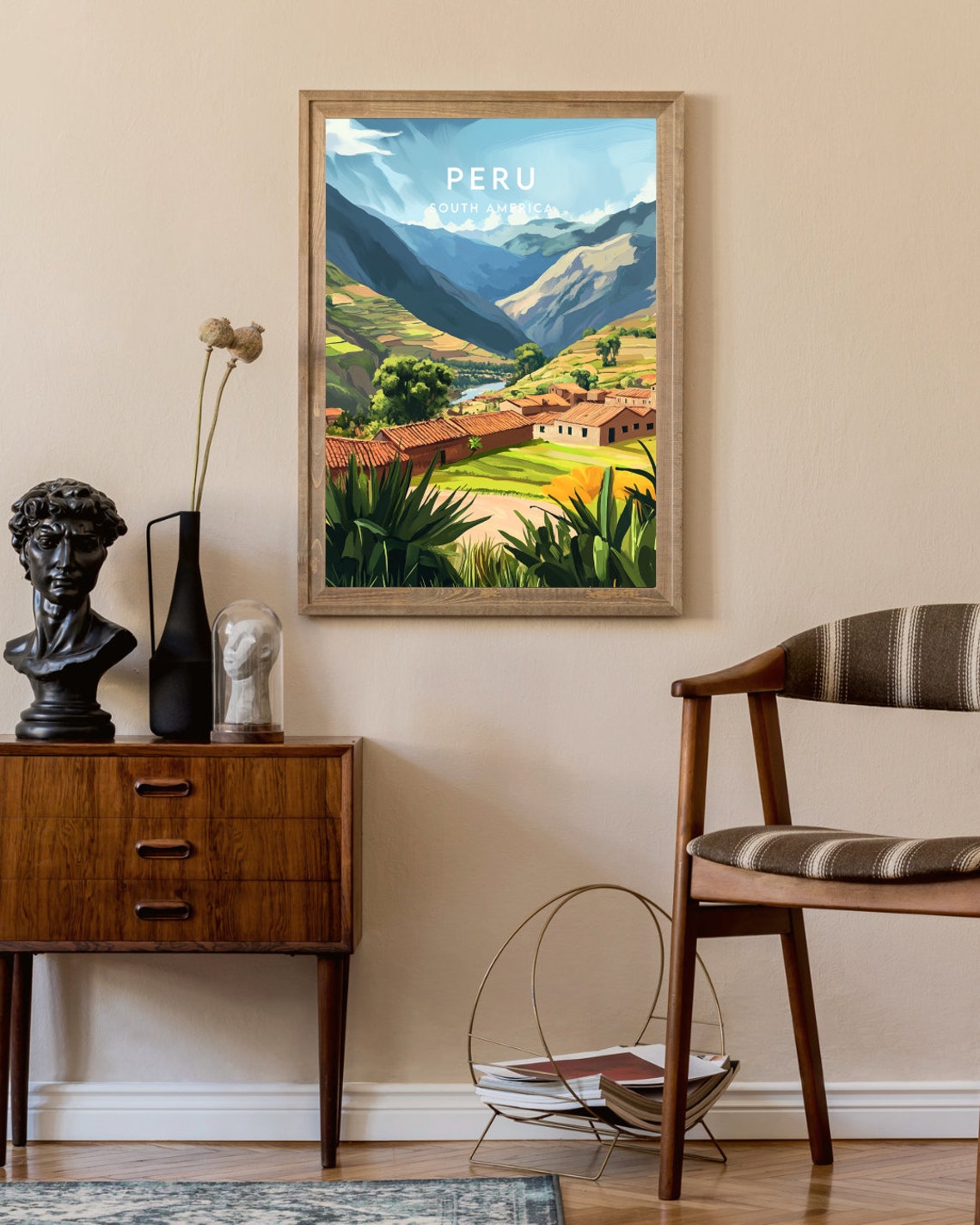 Peru South America Andes Valley Terraces Mountain Travel Poster - Image 2