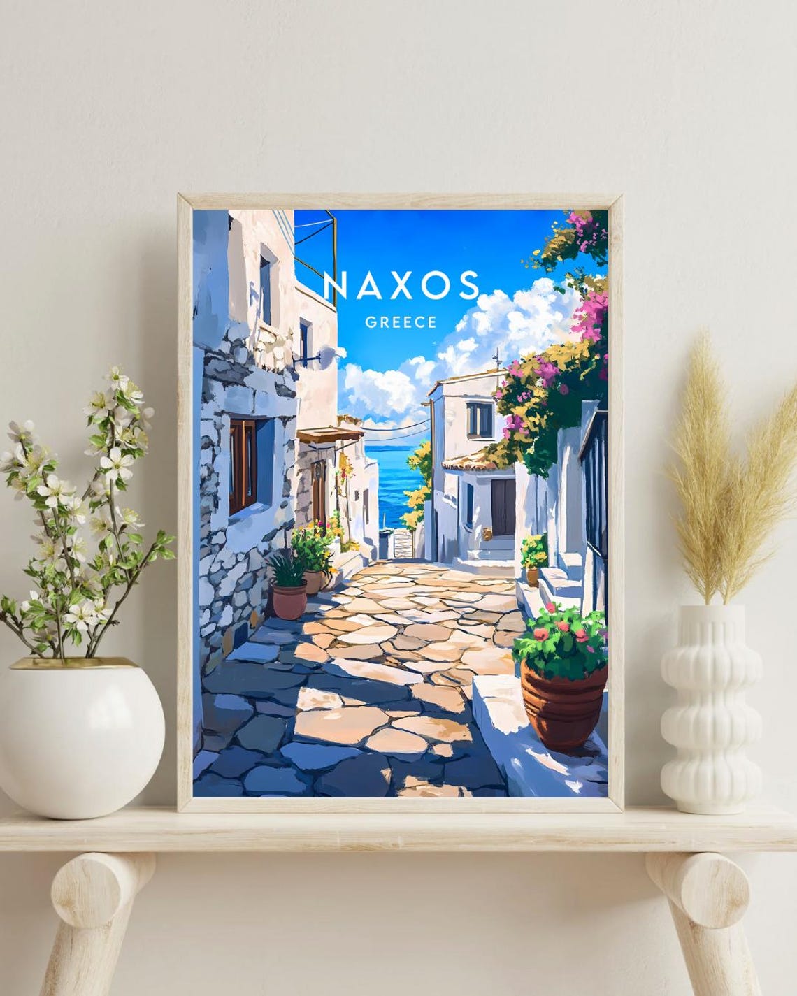 Naxos Travel Print Greece Naxos Poster Greece Poster Travel Wall Art Greece Print Greece Art Europe Print Naxos Print Greek Poster - Image 4