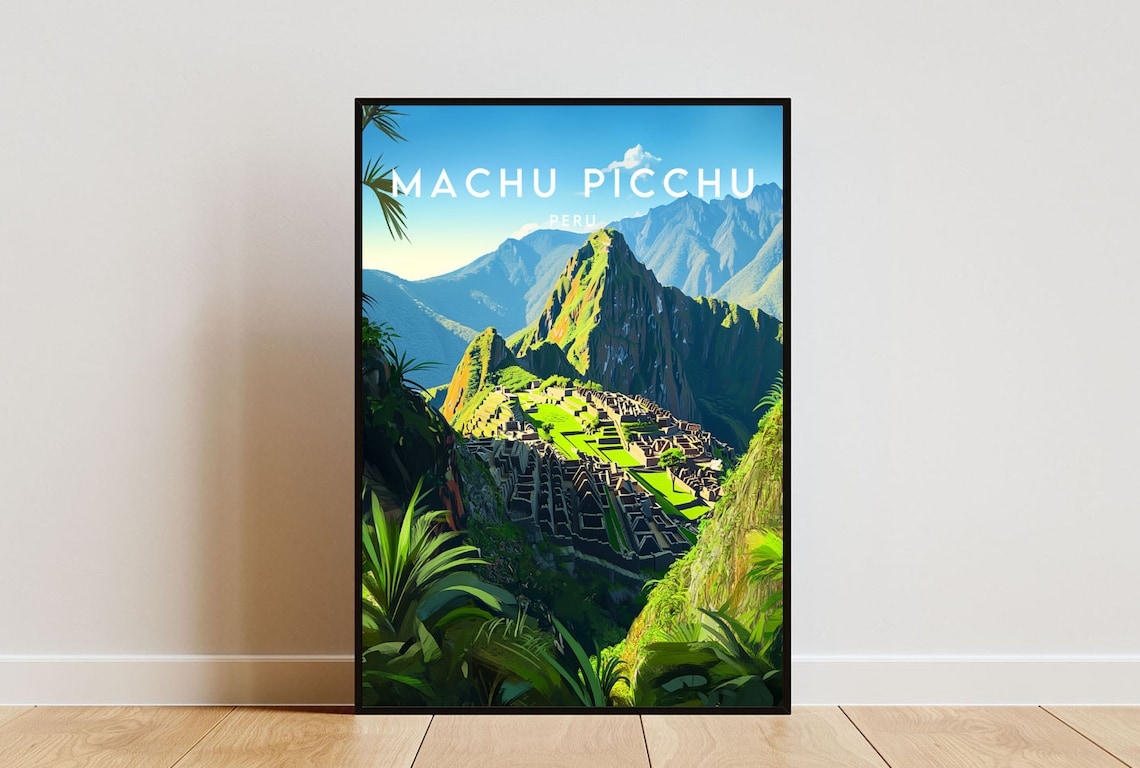 Machu Picchu Travel Poster, Cusco Peru Wall Art