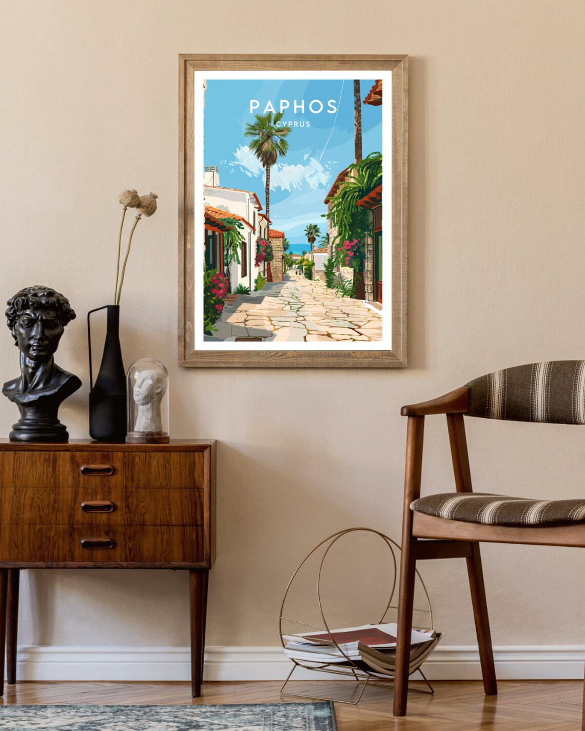 Paphos Travel Poster, Cyprus Europe Wall Art - Image 2