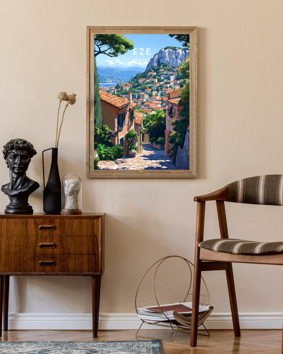 Eze France Hilltop Village French Riviera Coast Travel Poster - Image 2