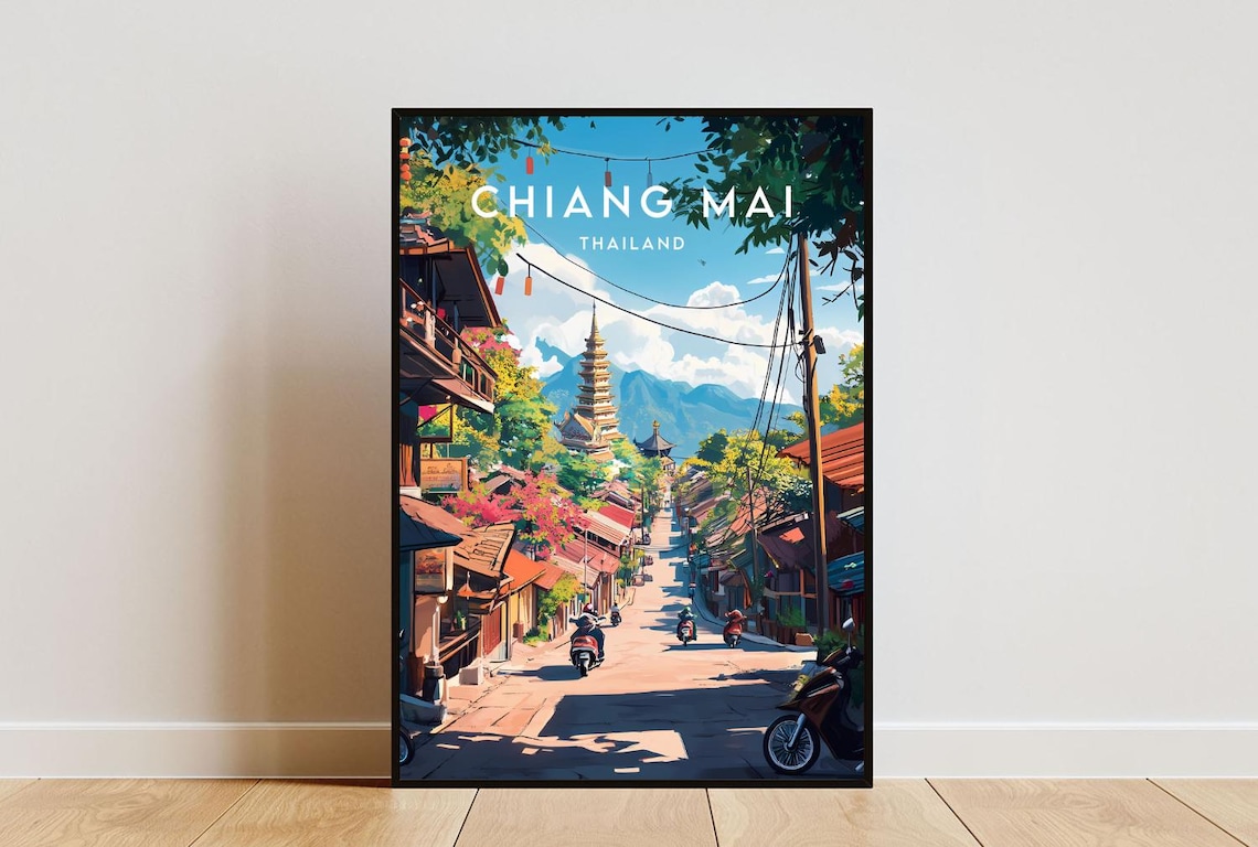 Chiang Mai Travel Poster, Thailand Travel Wall Art
