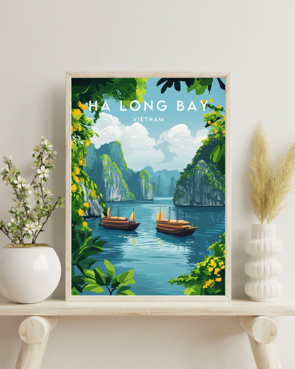 Ha Long Bay Travel Print Vietnam Ha Long Poster Vietnam Poster Travel Wall Art Vietnam Print Ha Long Wall Art Wall Decor Ha Long - Image 4