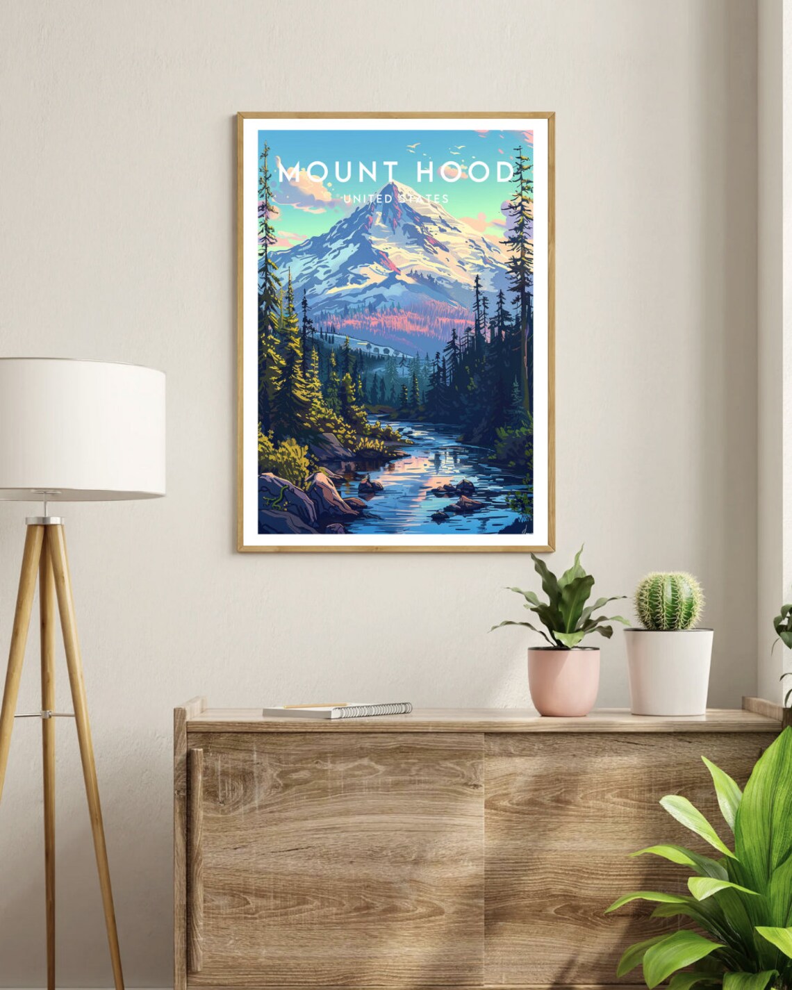 Mount Hood Travel Poster, Oregon Landscape Print - Image 3