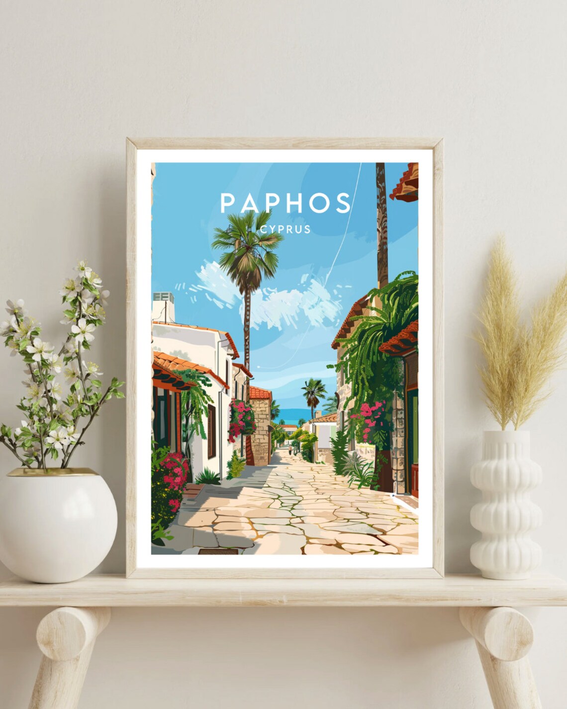 Paphos Travel Poster, Cyprus Europe Wall Art - Image 4