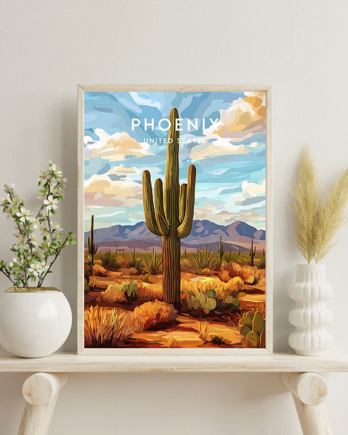 Phoenix Arizona USA Desert City Skyline Vintage Travel Poster - Image 4
