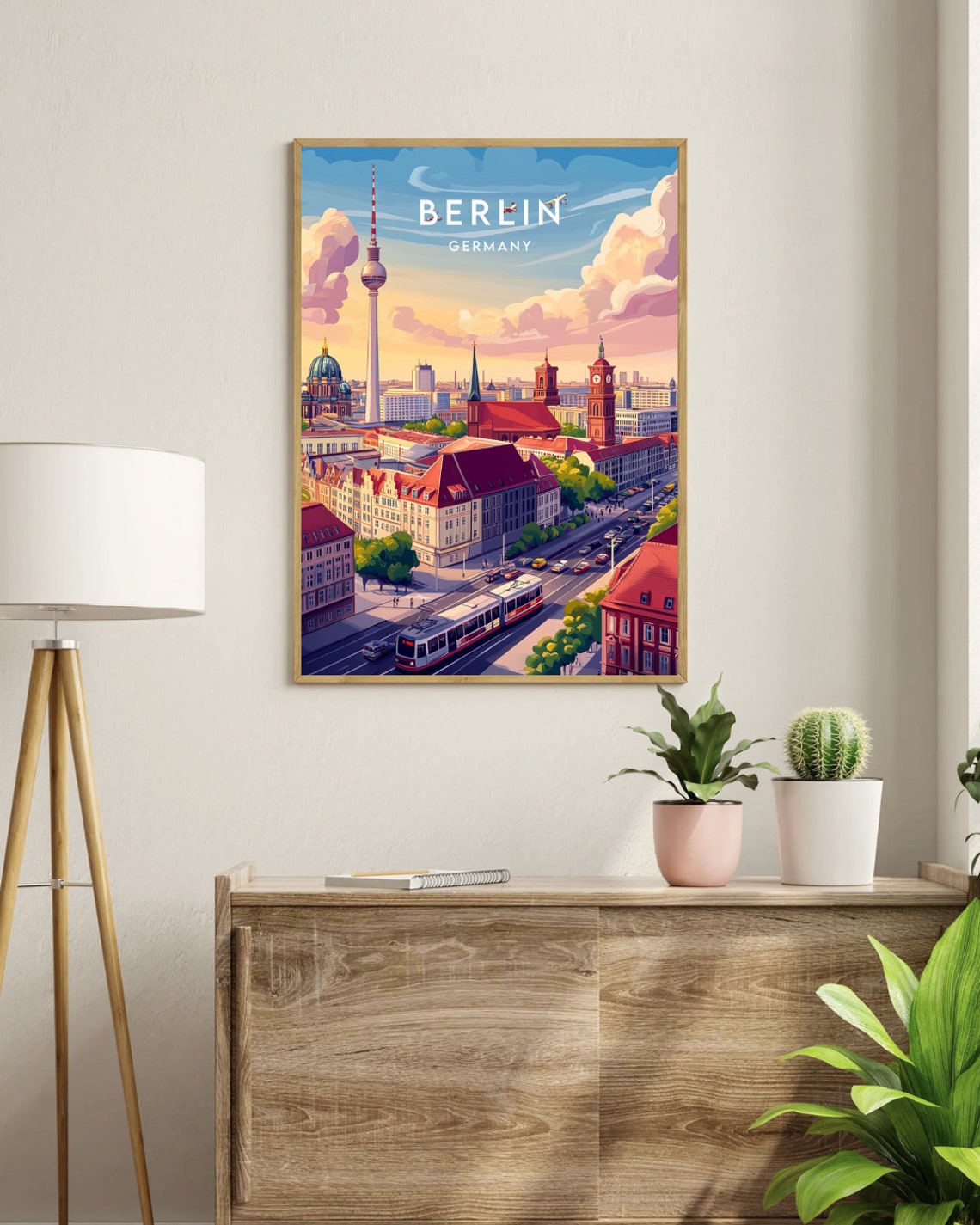 Berlin TV Tower Cathedral Tram Skyline Germany Travel Poster - Image 3