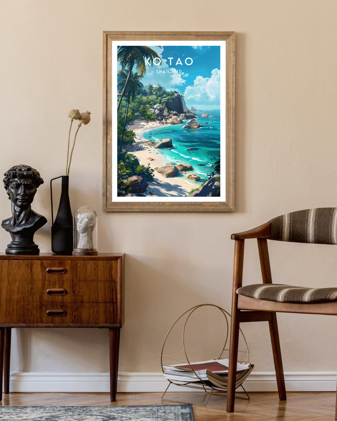 Ko Tao Travel Print Thailand Ko Taoposter Thailand Poster Travel Wall Art Thailand Print Ko Tao Beach Koh Tao Islands Thai Poster - Image 2