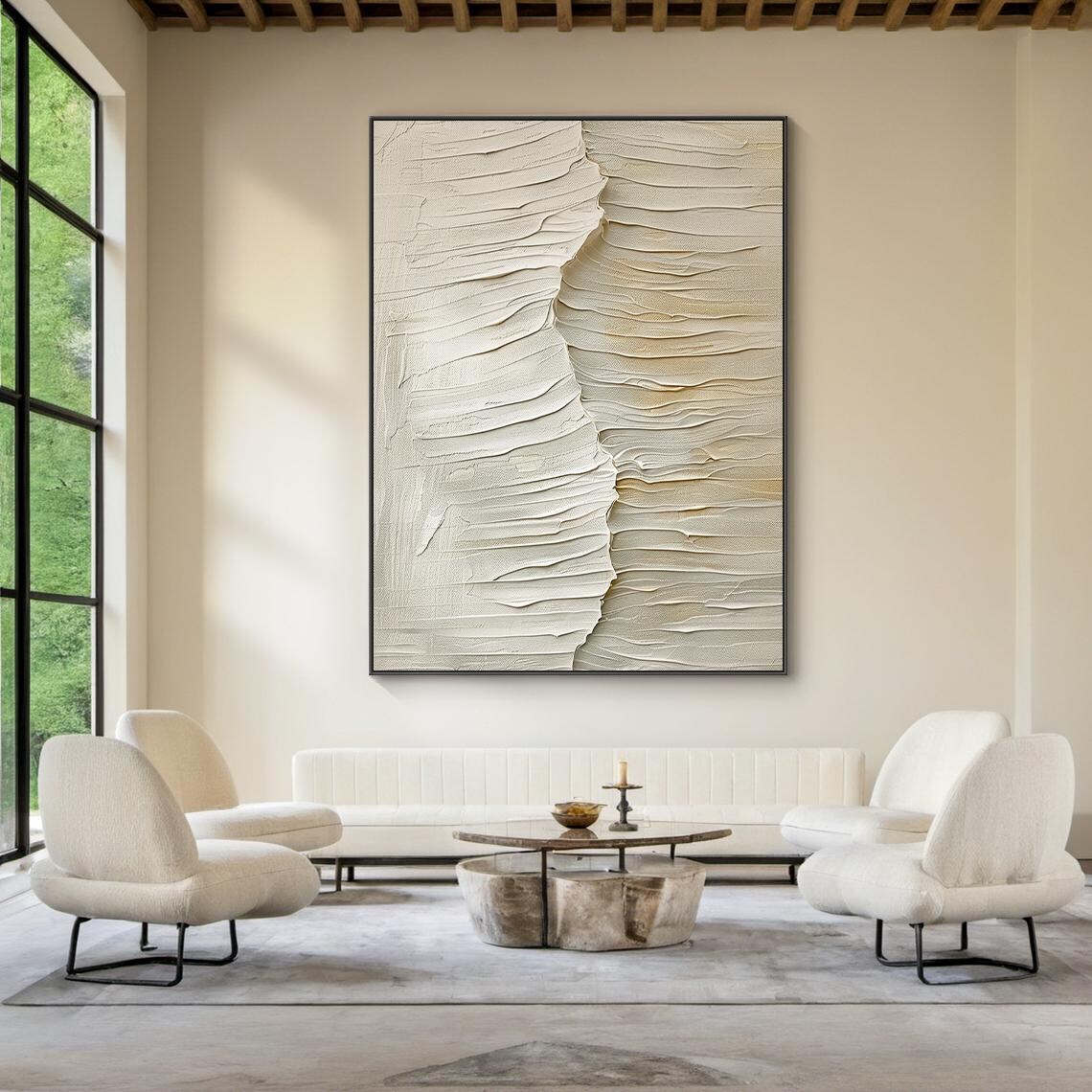 Beige Abstract Wabi Sabi Art Print, Modern Decor - Image 3
