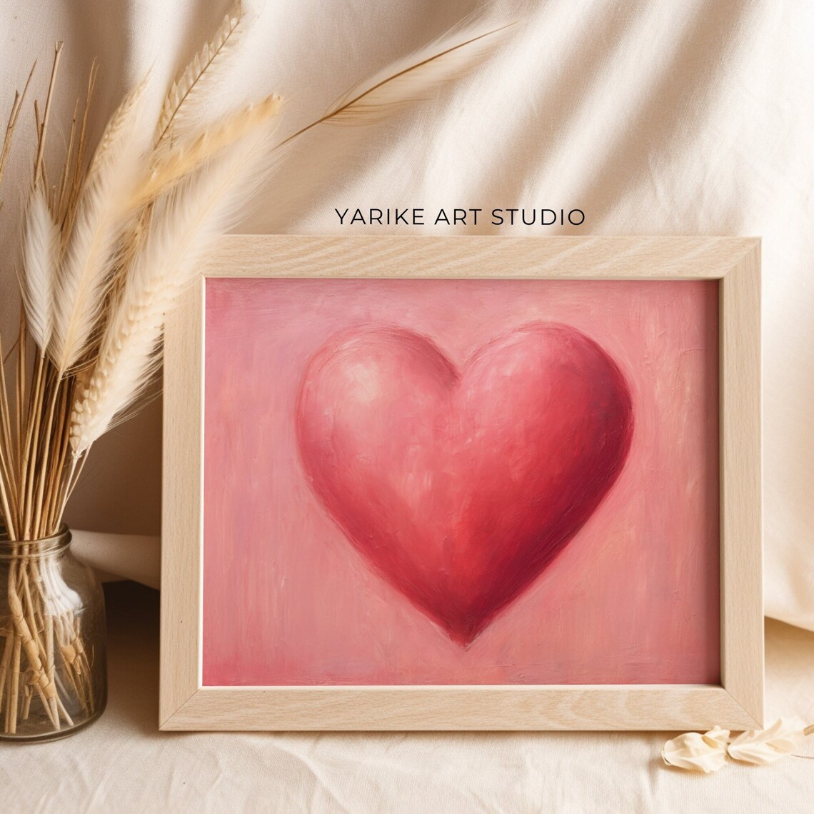 Bold Red Heart On Pink Romantic Minimal Valentine Day Art Poster - Image 6