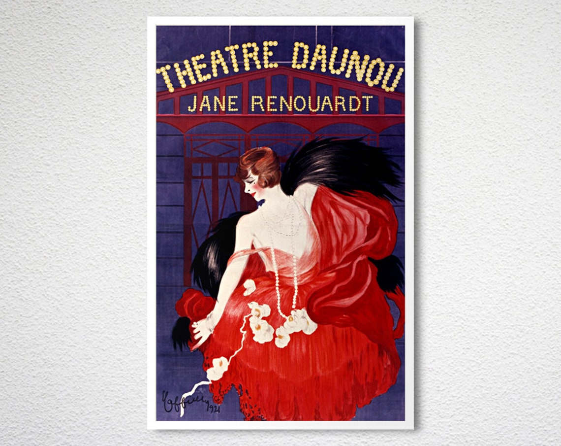 Théâtre Daunou Jane Renouardt 1924 Paris Dancer Vintage Poster - Image 2