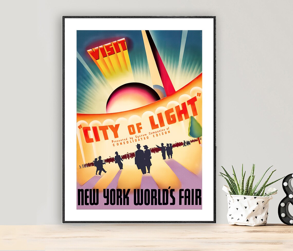 New York World's Fair City of Light Consolidated Edison Poster