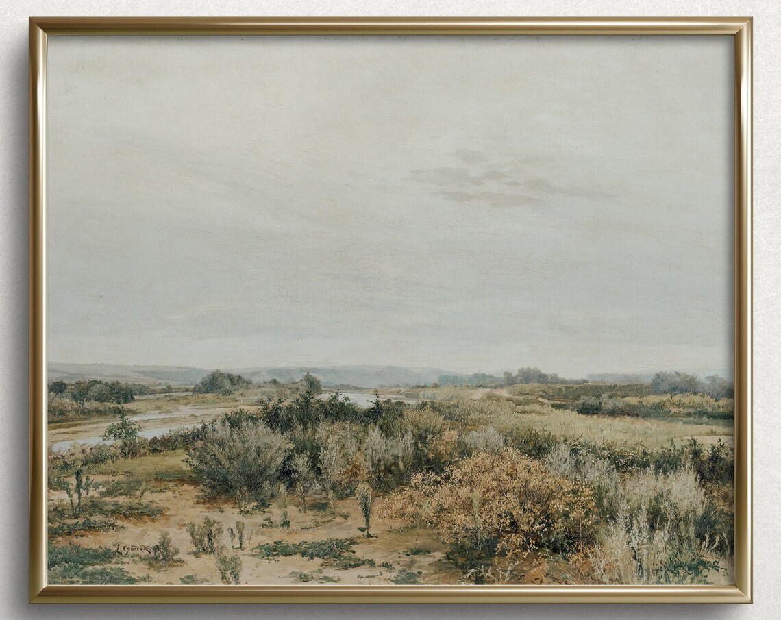 Desert Wildflowers French Country Landscape Art Print