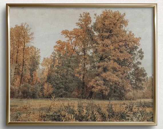Autumn Forest Trees Autumn Wall Art Moody Autumn Painting Fall Art Prints Autumn Painting Fall Painting L101