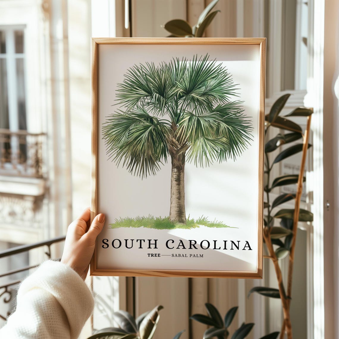 South Carolina State Tree Print Sabal Palm Tree Southern Wall Art State Symbol Art Minimalist Home Decor Botanical Art - Image 2