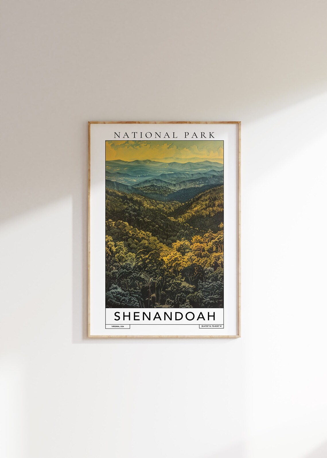 Shenandoah National Park Travel Print Shenandoah Virginia Travel Poster Shenandoah Park Gift Shenandoah Travel Print Shenandoah Park