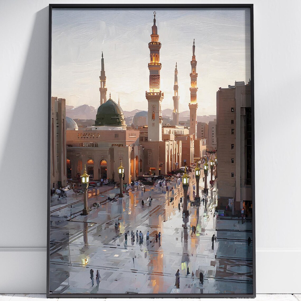Prophet's Mosque in Medina at Sunset Islamic Religious Wall Art