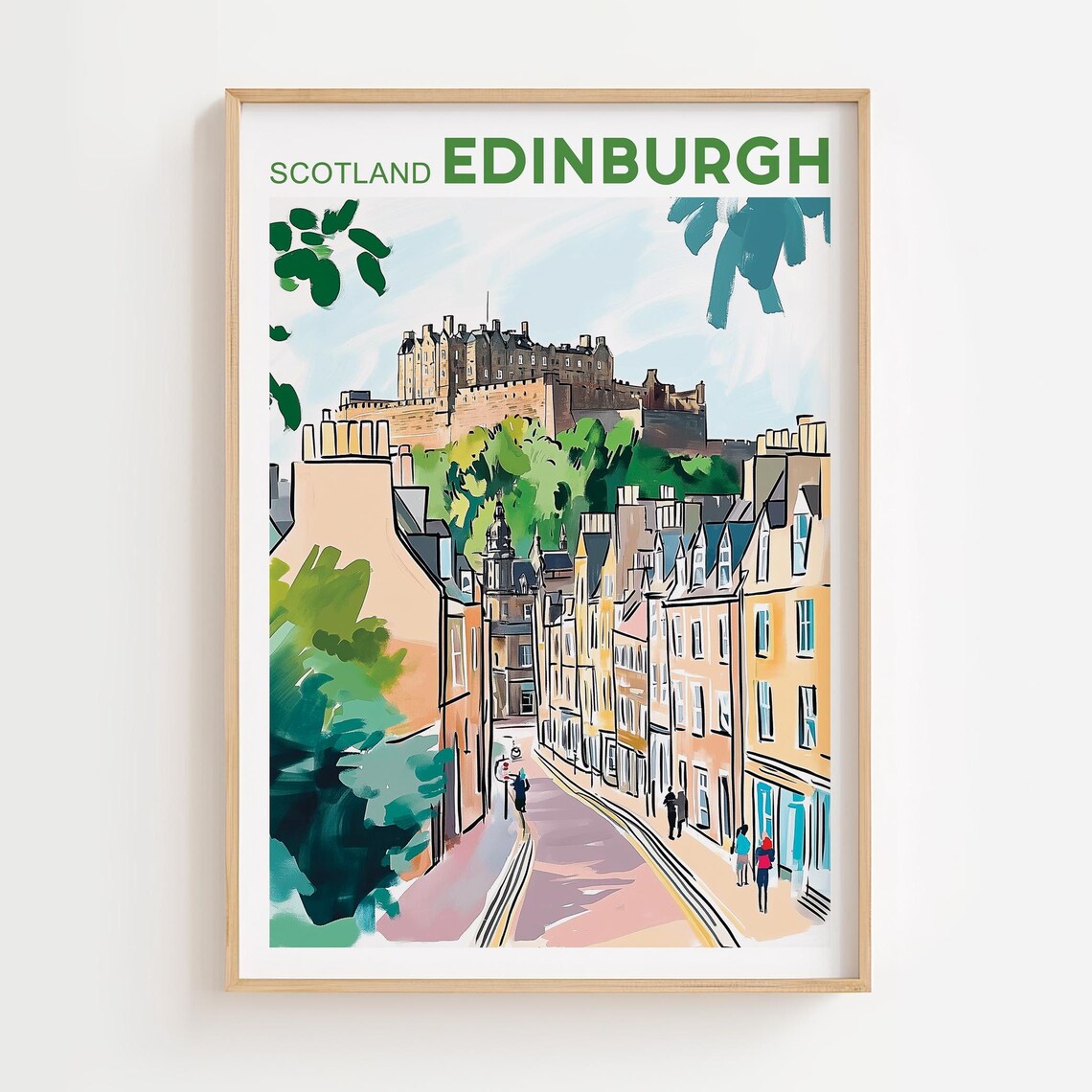 Edinburgh Watercolor Art Print, The Vennel Viewpoint