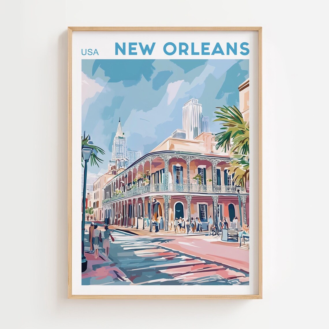 New Orleans Travel Poster, Mid-Century Modern Decor