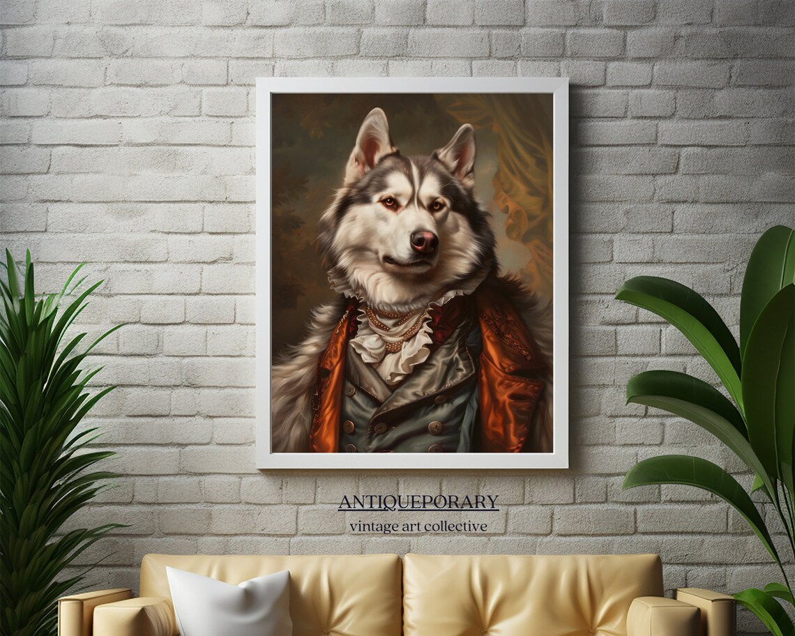 Regal Siberian Husky in Gold and Rust Coat Royal Portrait Poster