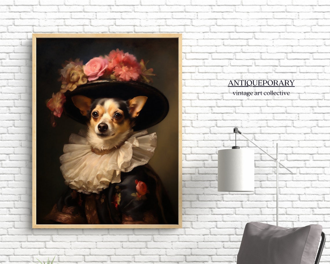 Victorian Animal Portrait Dressed Animal Print Lady Dog Poster Renaissance Animal Portraits Vintage Inspired Art Pet Portrait Gift - Image 6