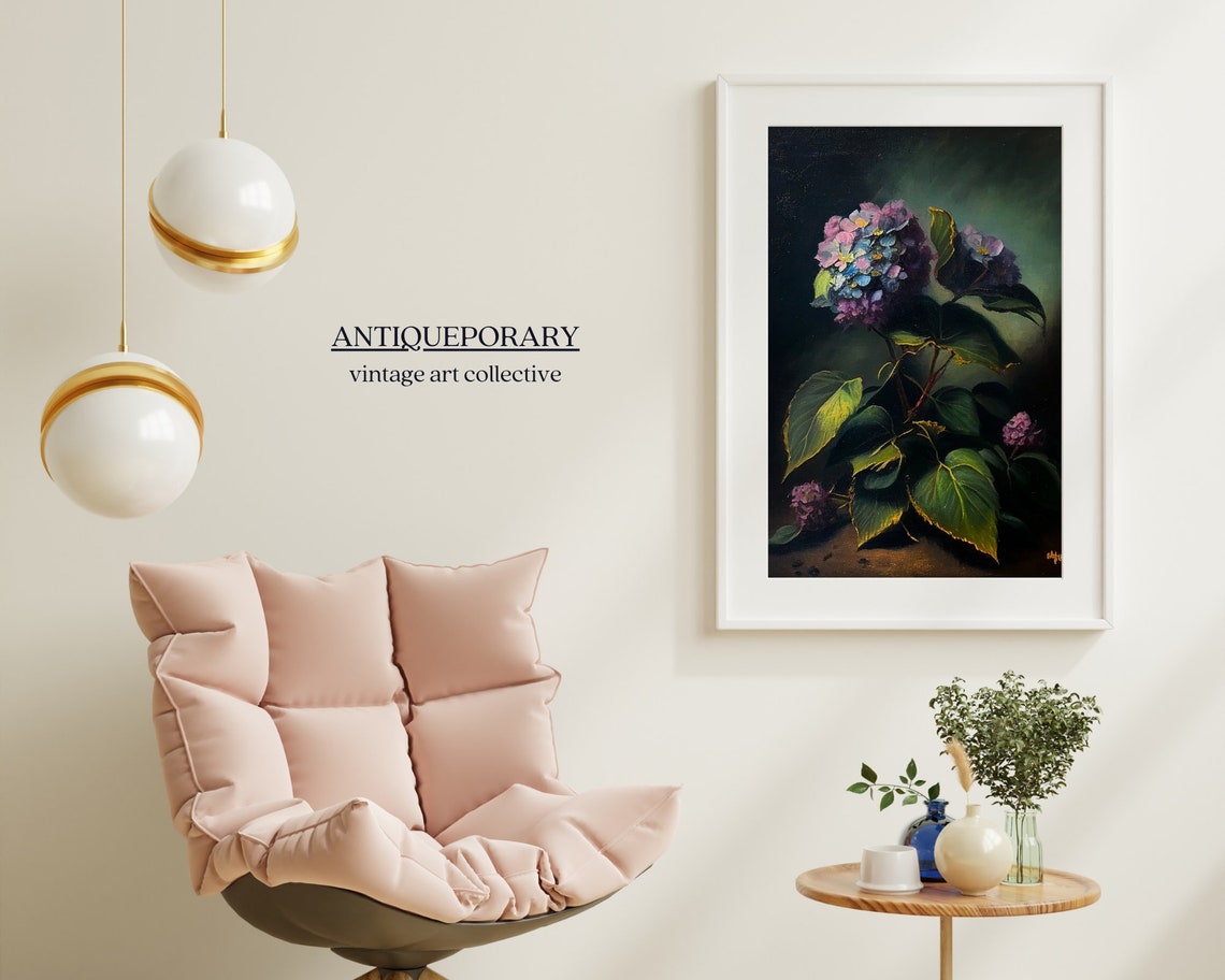Moody Floral Art Antique Still Life French Country Decor Vintage Flower Print Antique Flower Print Flower Painting Antique Art Print - Image 4